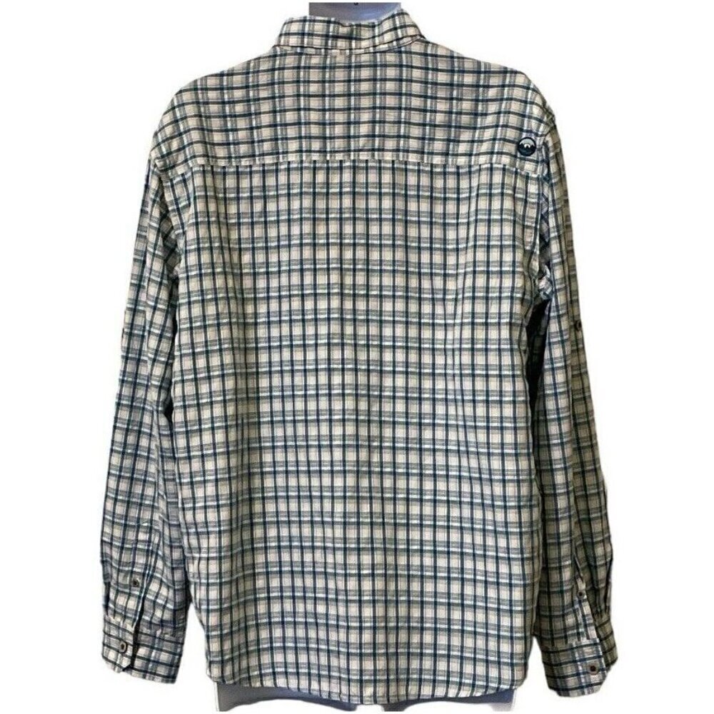 Wrangler Outdoor Mens Button Front Vented Shirt Size L Blue Regular Fit